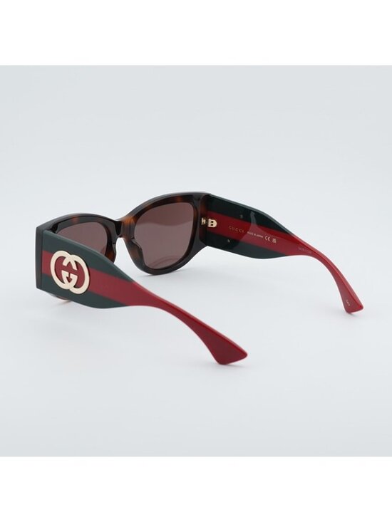 Gucci GG2115S 002 Sunglasses Dark Havana Cat Eye Frame, Brown Lenses main image 9